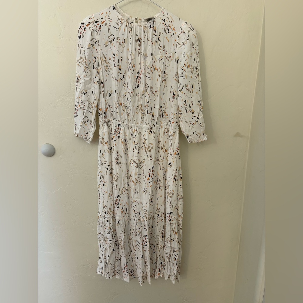 a new day White and Black Patterned Midi Dress